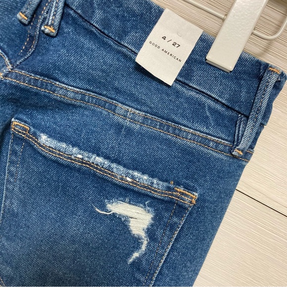 Good American Women's Blue Denim Good Curve Straight Jeans Indigo 461 size 4/27 - Picture 8 of 11